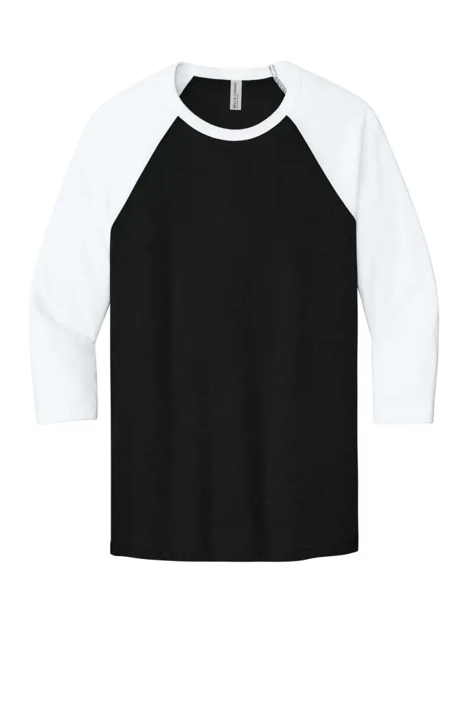 Bella+Canvas Raglan Unisex T-Shirt, Black/ White