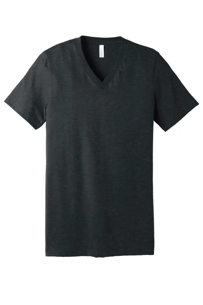 Bella+Canvas Unisex V-Neck, Dark Grey Heather