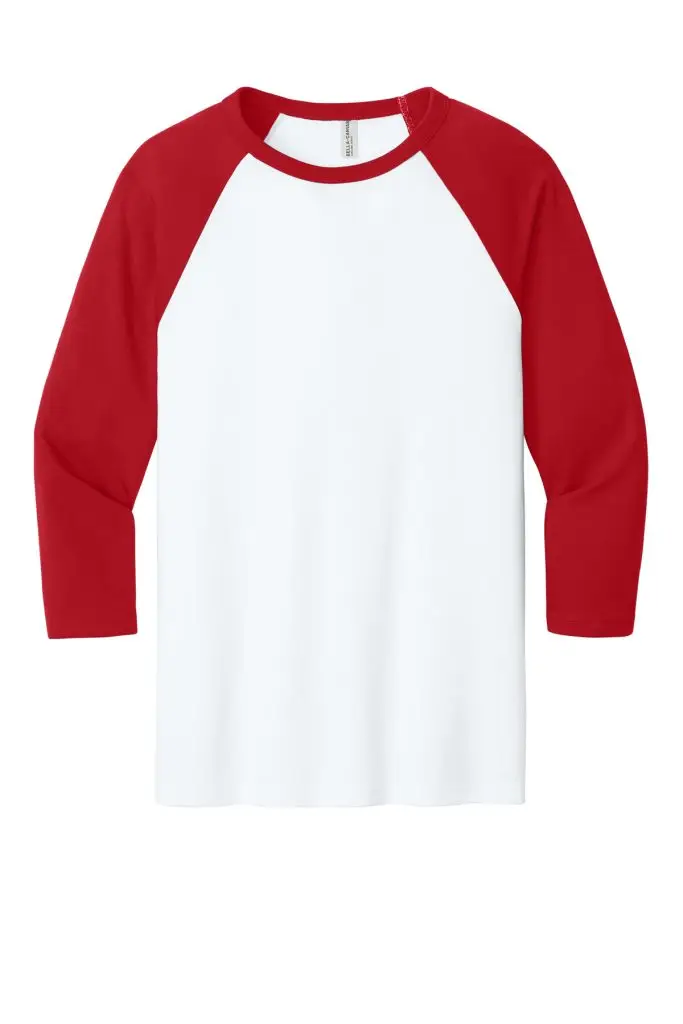 Raglan Unisex T-Shirt, White/Red