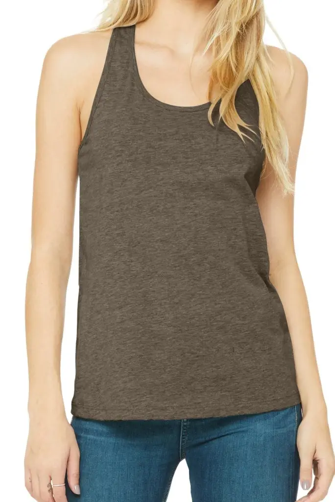 Women Tank Top, Heather Military Green