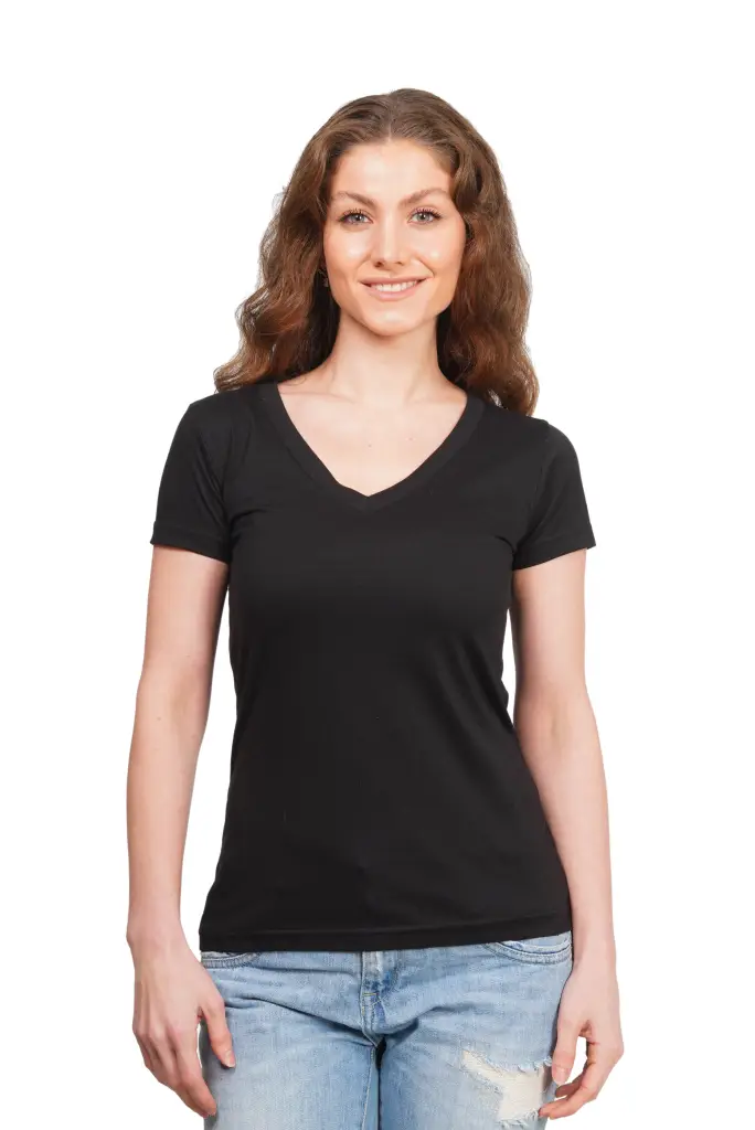 Women V-Neck, Black
